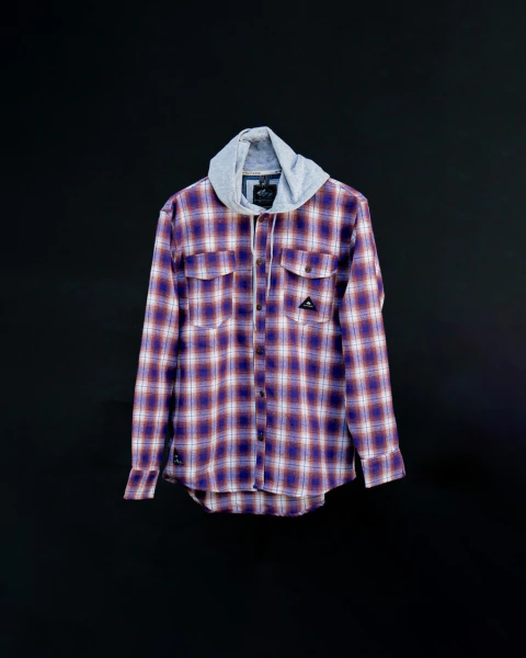 Lumberjack violeta y blanco