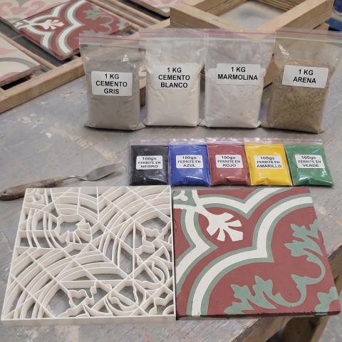 COMBO: Molde para mosaico calcáreo diseño Raíces + Cementos + arenas + ferrites