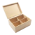 Caja de Té Eco 4 Divisiones Tapa Lisa 20x14x9cm