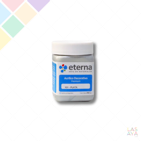 Pintura Acrilica Eterna x 250cc Plata