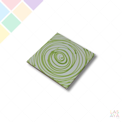 Azulejo Decorado 15x15cm Remolino Verde
