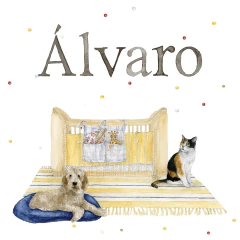 Cartel Nursery Clínica Nacimiento Bebé Edición Perro y Gato en internet
