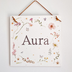 Cartel Floral con nombre