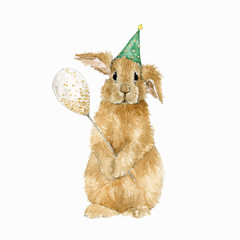 Conejo con globo - Mi primer añito