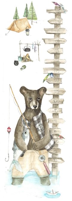 Medidor Infantil Tela Impresa Oso Child Growth Chart - Fátima Saez