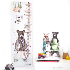 Medidor Infantil Tela Impresa Oso Child Growth Chart