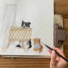 Cartel Nursery Clínica Nacimiento Bebé Edición Perros en internet
