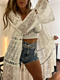 KIMONO CALADO GINA WHITE
