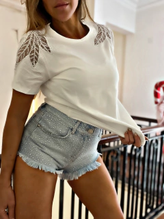 REMERON IMPORT WHITE HOJAS STRASS - Fiurla