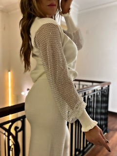 SWEATERS RED WHITE GLAM STRASS - comprar online