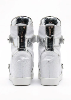 Zapatillas AMALFI CROCO BLANCO PLATA - comprar online
