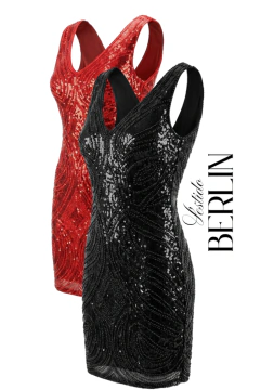 Vestido Bordado BERLÍN (negro/rojo)