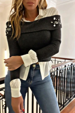 SWEATER LUCIA (morado/negro/rojo) - comprar online