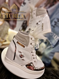 Zapatillas GENOVA BLANCA/PLATA PIEL en internet
