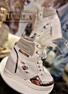 Zapatillas GENOVA BLANCA/PLATA PIEL - comprar online
