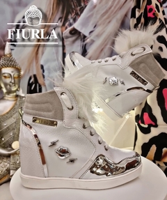 Zapatillas GENOVA BLANCA/PLATA PIEL - Fiurla