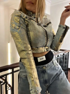 CHAQUETA JEAN METAL GOLD