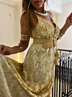 VESTIDO TÚNICA ALCANA LARGO CAMEL - comprar online