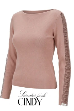 SWEATER CINDY PINK RED strass