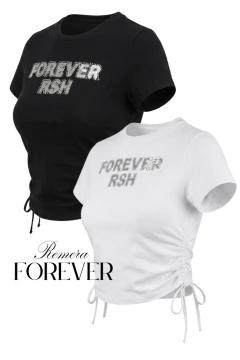 REMERA FOREVER Drap BLACK & WHITE