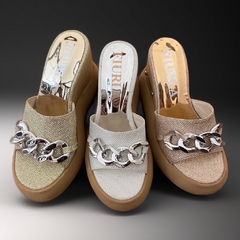 SANDALIA PLATAFORMA CALABRIA GLITER ROSE - comprar online