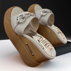 SAND PLATAFORMA CALABRIA GLITTER BLANCA/PLATA - Fiurla