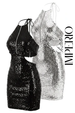 VESTIDO CORTO IMPERIO SILVER & BLACK