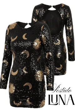 Vestido LUNA BLACK/ORO