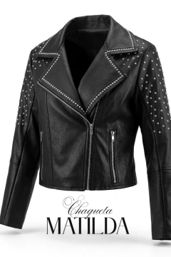 CHAQUETA MATILDA Cuero Black & Militar