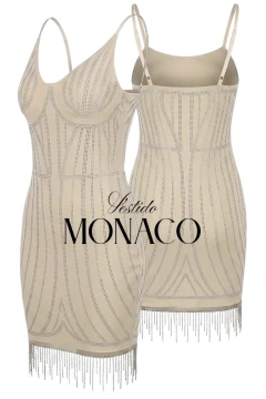 Vestido FLECOS STRASS MONACO