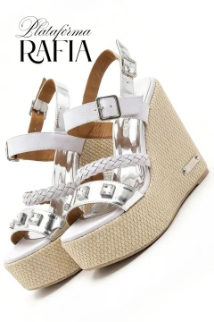 PLATAFORMA SAND RAFIA WHITE STRASS