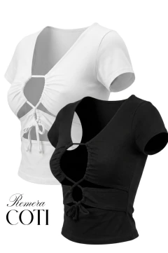REMERA COTI (blanco/negro)