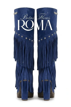 BOTA ROMA AZUL FLECO GAMUZA