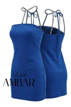 VESTIDO ÁMBAR RED/AZUL ELECTRICO - comprar online