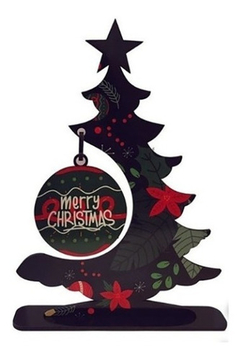 Arbolito Navidad Con Base Madera Brillante Sublimable X10 U - comprar online