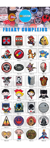 Parches Bordados Catalogo Freaky Complejos Mario Batman - comprar online
