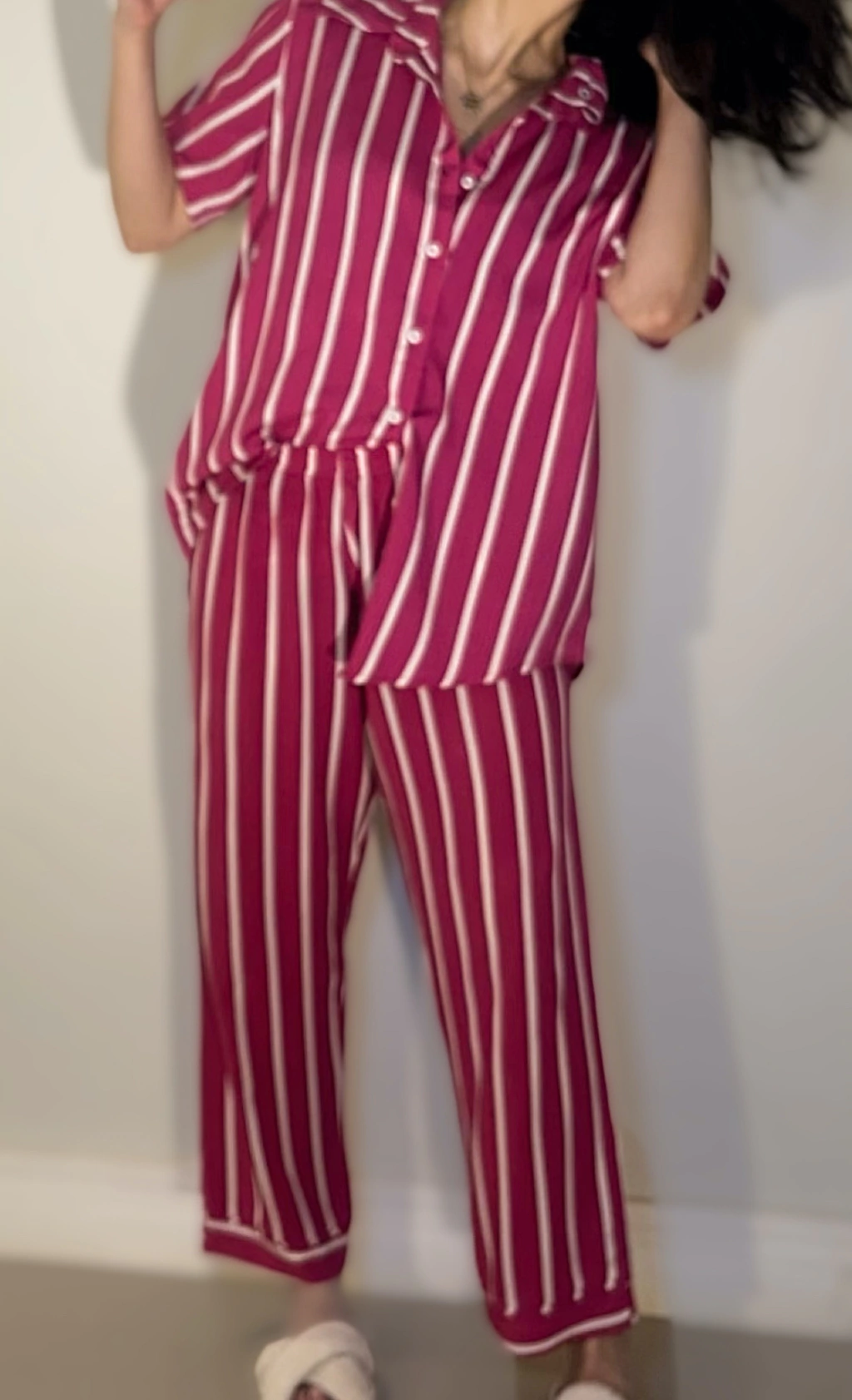 Pijama Calça Listras - Pink e Off White