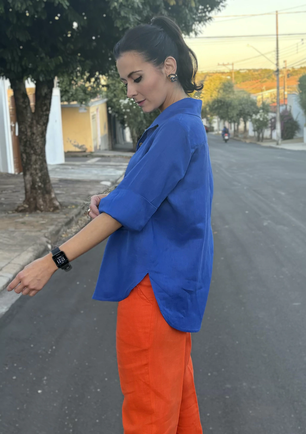 Camisa Linho Puro - Azul Royal