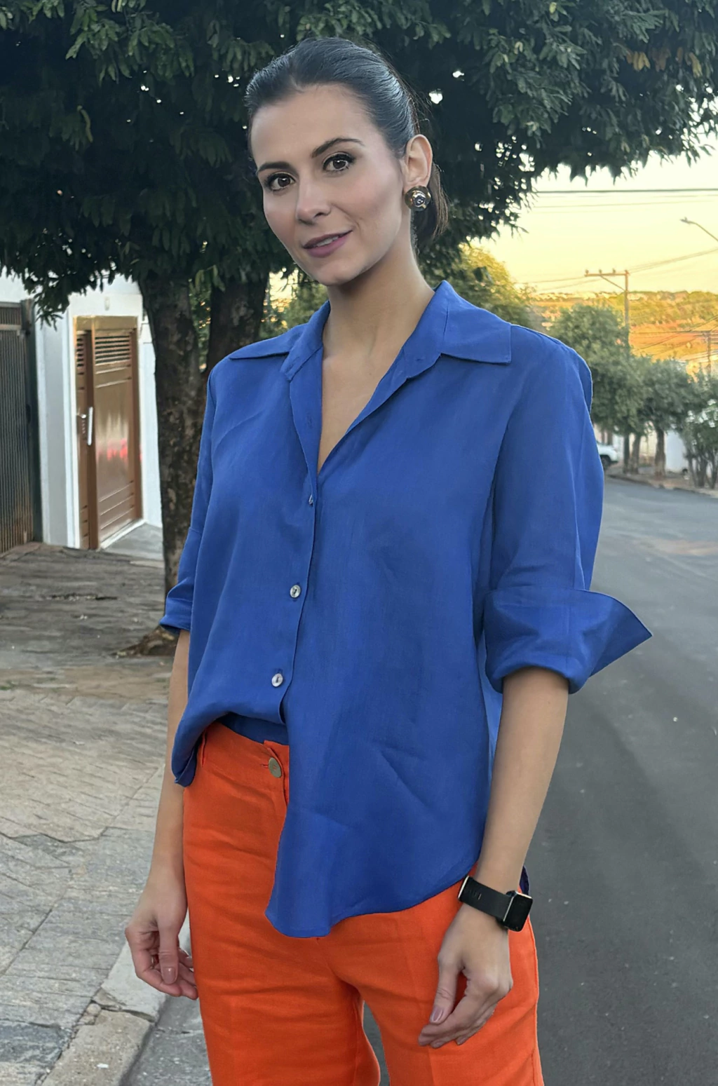 Camisa 100% Linho - Azul