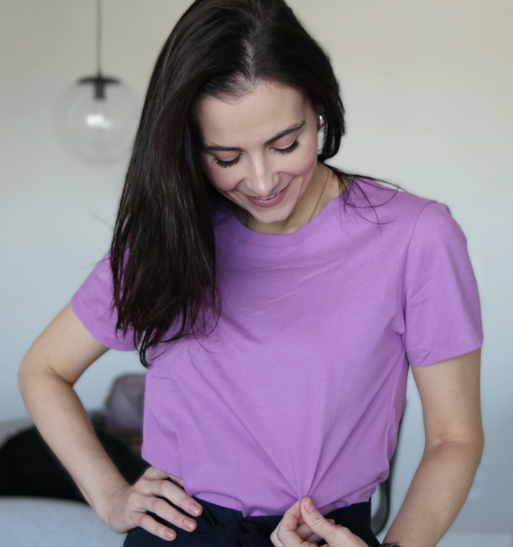 Camiseta Algodão Orgânico - Lilás (Decote Redondo)