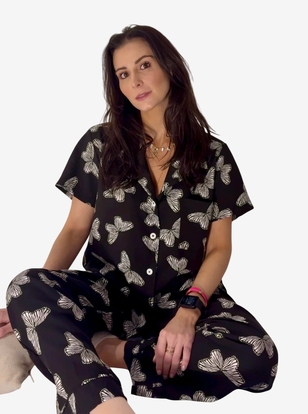 Pijama Calça - Borboleta Preto
