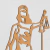 Escultura de parede em madeira representando a Deusa da Justiça Têmis segurando uma balança
