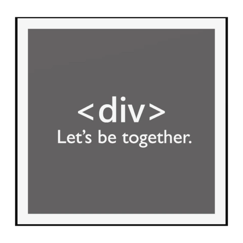 Quadro Decorativo Programador, Comando < div >