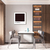 Quadro decorativo com a palavra "ESPRESSO" em um ambiente de cozinha minimalista, com mesa e cadeiras modernas.