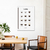 Quadro decorativo de cozinha ilustrando diferentes tipos de café, incluindo espresso, macchiato, cappuccino e latte.