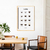 Quadro decorativo da cozinha com ilustrações de diferentes tipos de café.