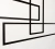 Quadro escultura de parede abstrata retangular com linhas pretas formando formas geométricas sobre fundo branco