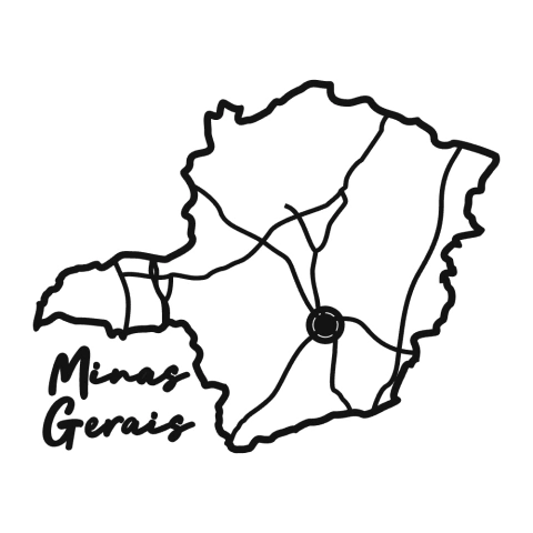 Quadro Escultura de Parede Mapa Estado de Minas Gerais