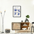 Quadro decorativo de Matisse intitulado "The Birds", com pássaros azuis em fundo claro, pendurado em uma parede de sala de estar moderna.
