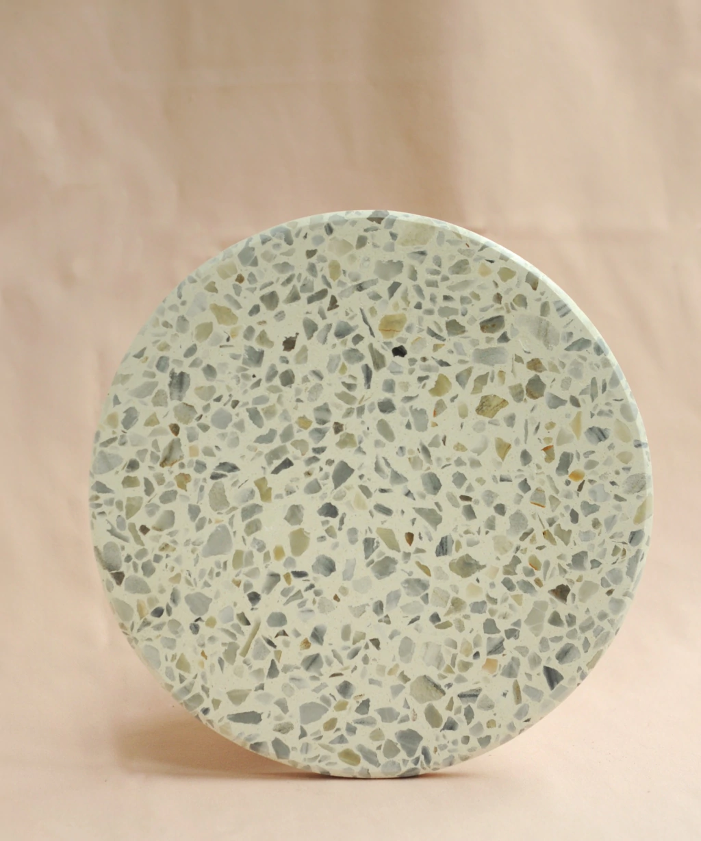 tabla circular blanco Cipolino